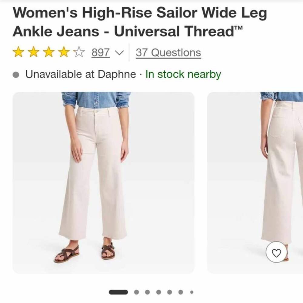 Target High Rise Sailer Wide Leg Ankle size 6. NWT. $12. Paid $28 plus tax & shi